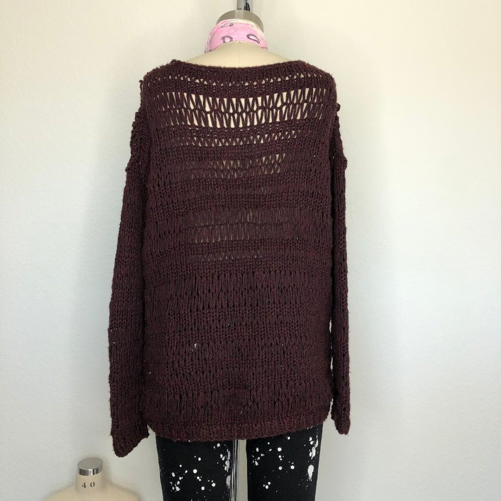 Vince Loose Knit Sweater Open Weave Marled Space D - Picture 7 of 9